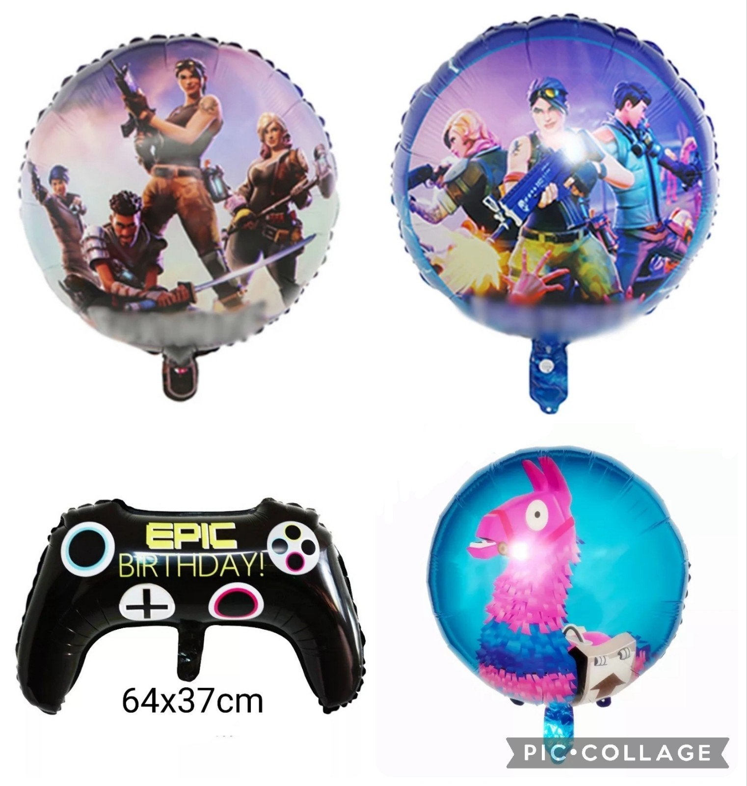 Gamecontroller  / Fortnite  * set van 4 folie ballonnen, Verzenden, Nieuw, Versiering, Verjaardag