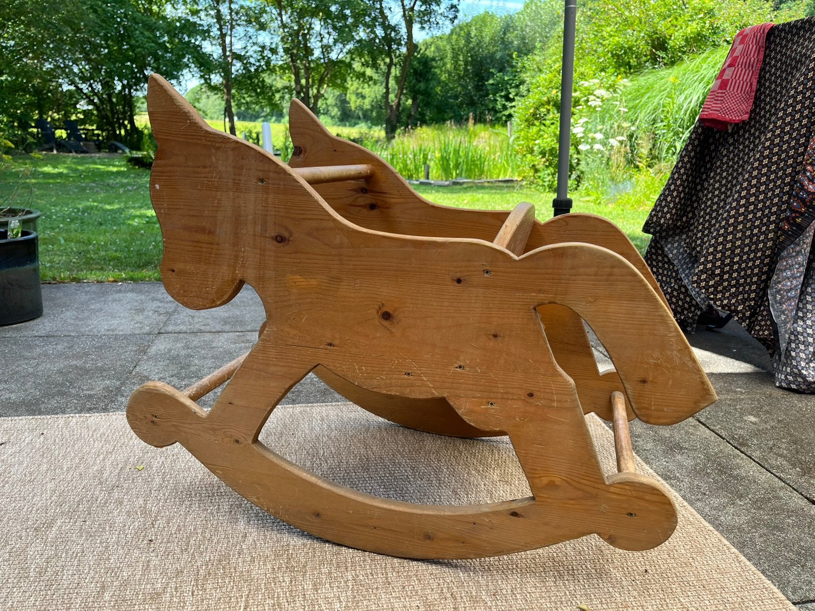 Houten hobbelpaard, Ophalen, Gebruikt
