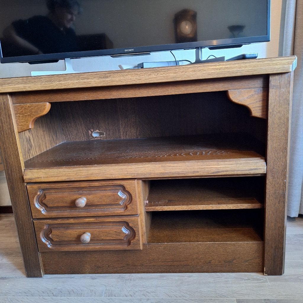 tv meubel, Ophalen, Gebruikt, Eikenhout, 50 tot 100 cm