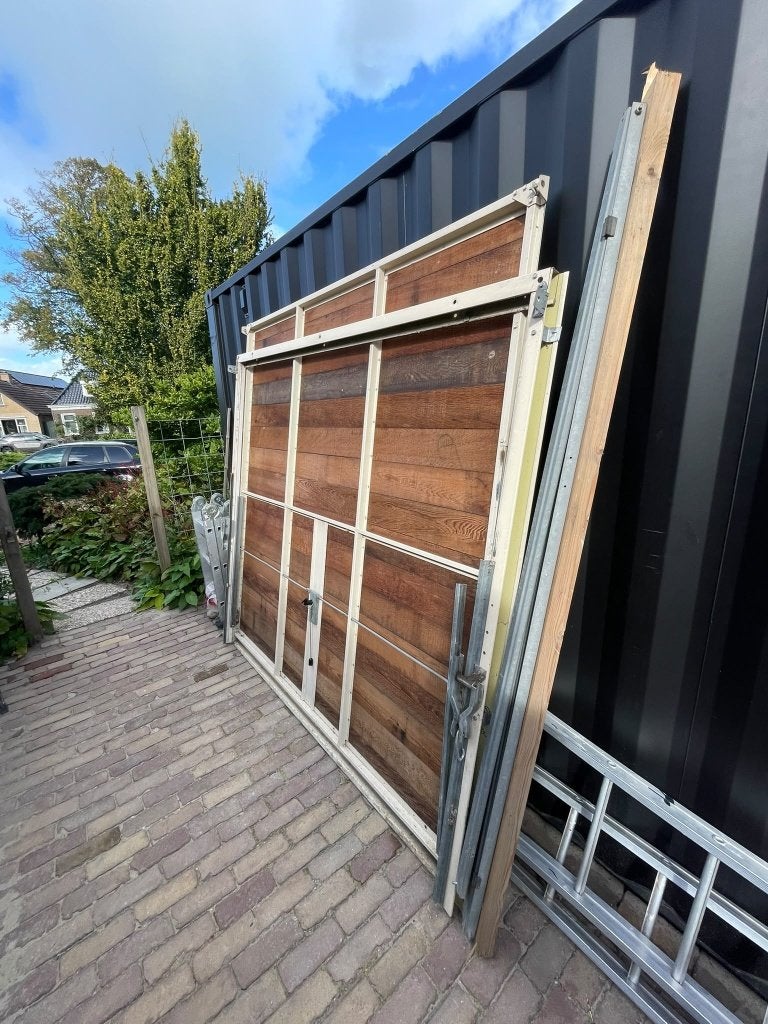 Houten garagedeur, 100 tot 120 cm, Gebruikt, Garagedeur, Ophalen of Verzenden