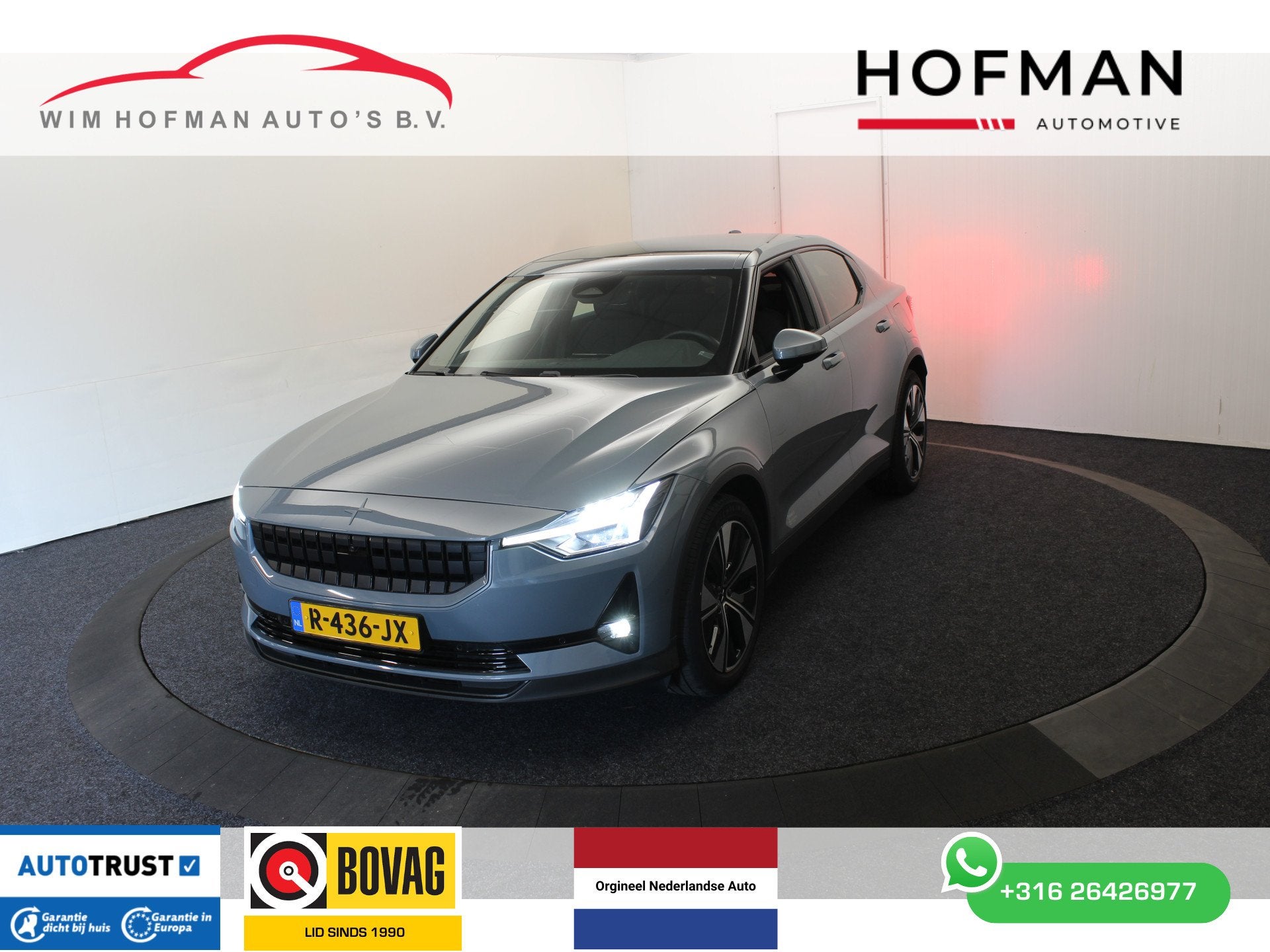 Polestar 2 Single Motor 232PK El aKlep+Stoel Pano 360° Plus, Auto's, Polestar 2, 90 €/maand, Zilver of Grijs, 1500 kg