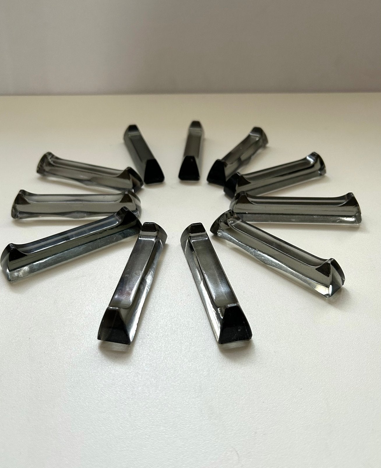 Vintage rookglas messenleggers, Ophalen of Verzenden