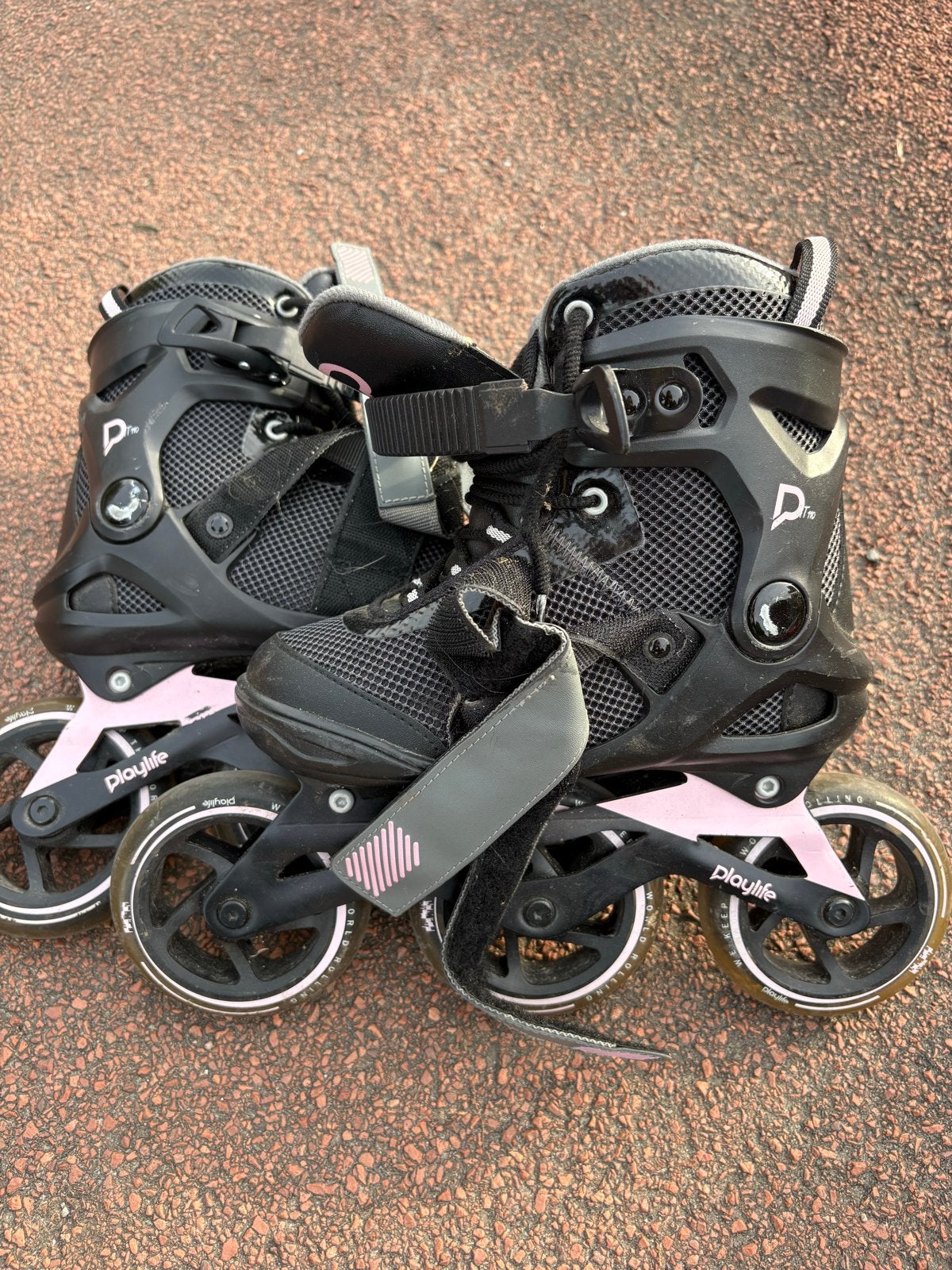 Playlife inline skates - Zwart/Roze - Verstelbaar maat 37, Ophalen of Verzenden, Verstelbaar, Gebruikt, Kinderen