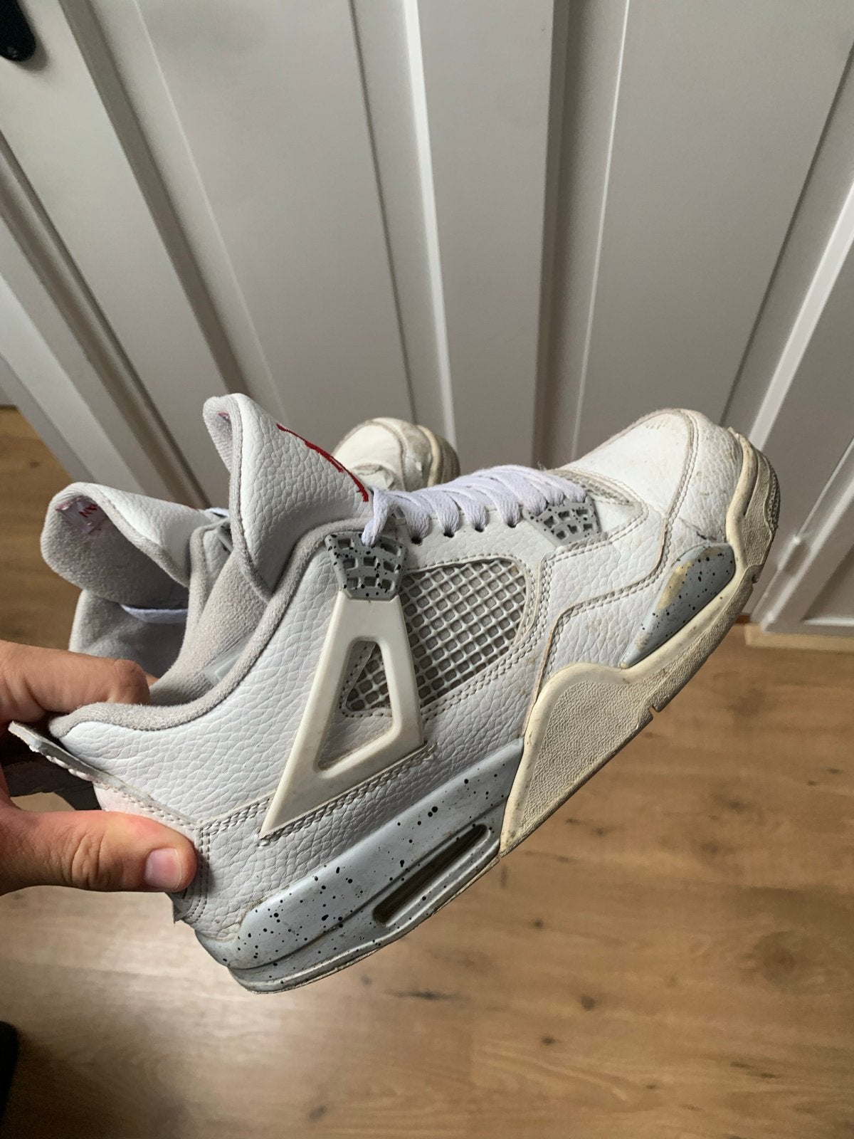Nike Jordan 4 Oreo - Gedragen staat, zonder doos maat 42/43, Ophalen of Verzenden, Gedragen, Overige kleuren, Sneakers of Gympen