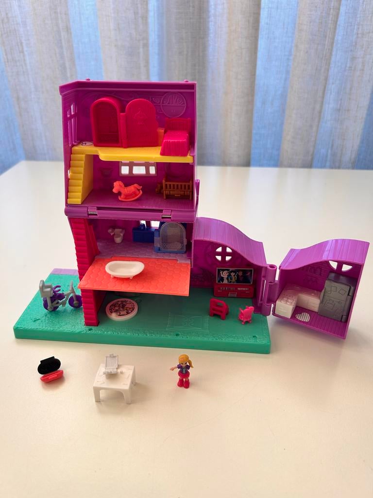 Polly Pocket huis met Polly en accessoires, Kinderen en Baby's, Speelgoed | Overig, Gebruikt, Meisje, Ophalen of Verzenden