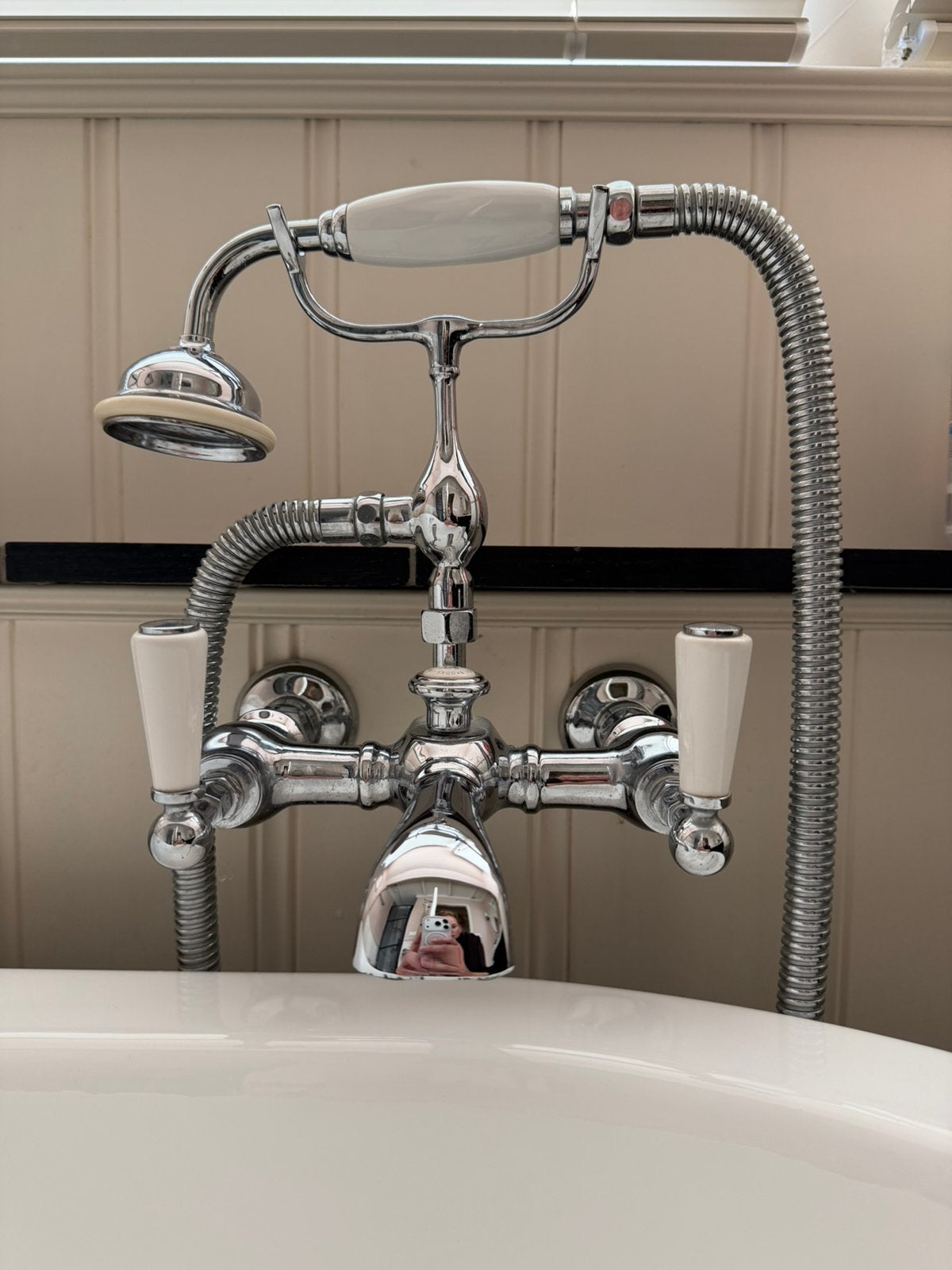 Lefroy Brooks 1900 Classic WL1166 badkraan met handdouche, Ophalen of Verzenden, Zo goed als nieuw, Chroom, Bad