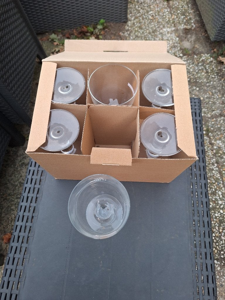 6x bierglazen van Vlierbeek, Ophalen, Zo goed als nieuw, Glas of Glazen, Overige merken