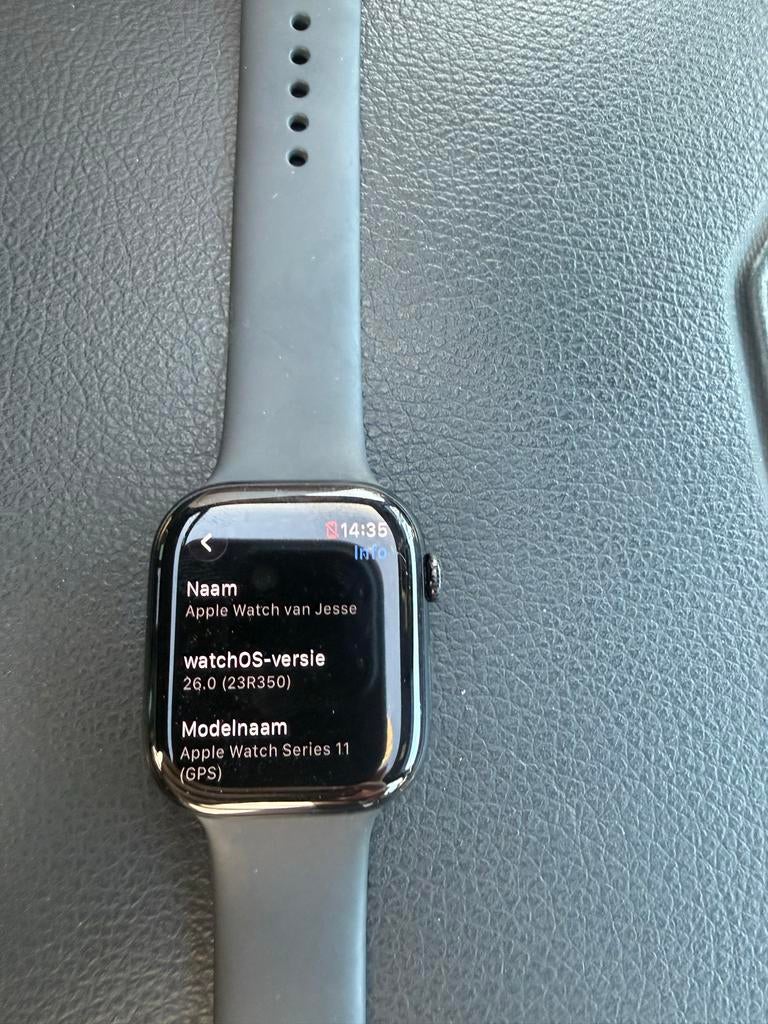 Apple Watch Series 11 (GPS) 46mm + milanese band, Zwart, IOS, Nieuw, Ophalen of Verzenden