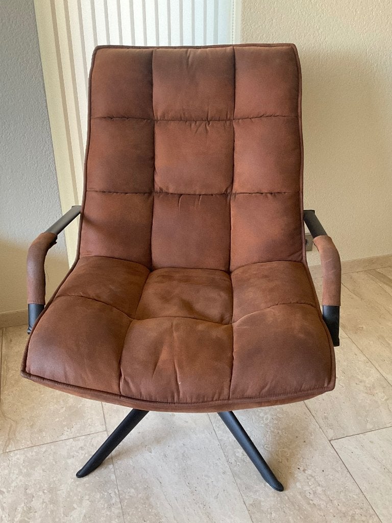 Draaifauteuil/relaxstoel, Huis en Inrichting, Stoelen, Ophalen, Gebruikt, Bruin, Stof