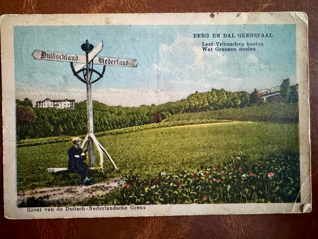 Ansichtkaart Berg en Dal Grenspaal, Ophalen of Verzenden, Voor 1920, Gelopen, Gelderland