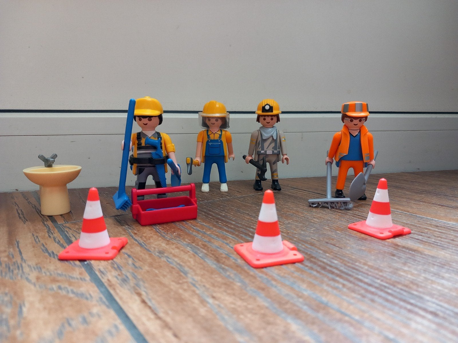 Playmobil Werk in Uitvoering - Bouwvakkers met Accessoires, Kinderen en Baby's, Speelgoed | Playmobil, Ophalen of Verzenden, Gebruikt