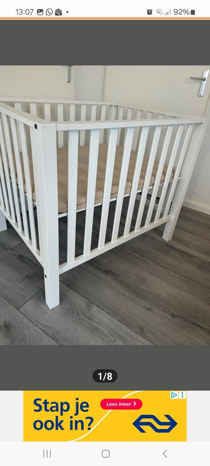 Wit ledikantje voor baby of peuter, Ophalen, Gebruikt, Ledikant