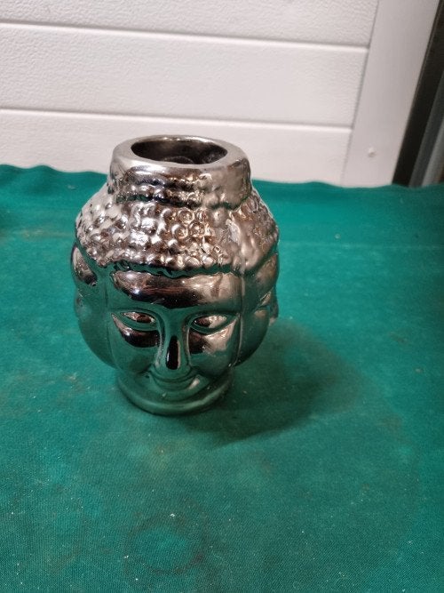 waxinehouder boeddha zilver kleurig, Ophalen of Verzenden, 'T Olde Gre-j, Info@toldegrej.nl, Endepoelstraat 20f Didam