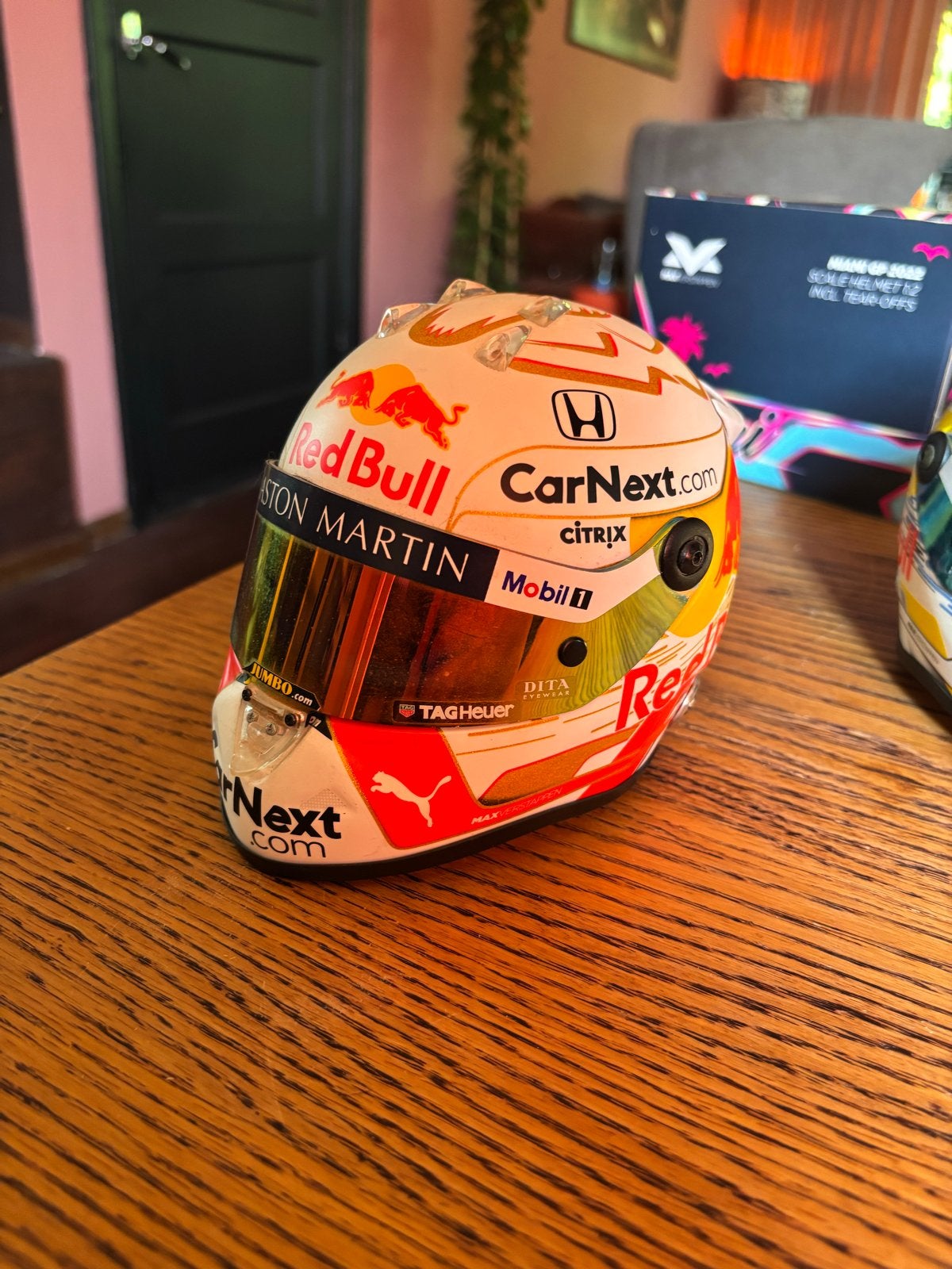Max Verstappen schaalmodel helm Red Bull Racing 2021, Ophalen of Verzenden, Zo goed als nieuw, Formule 1