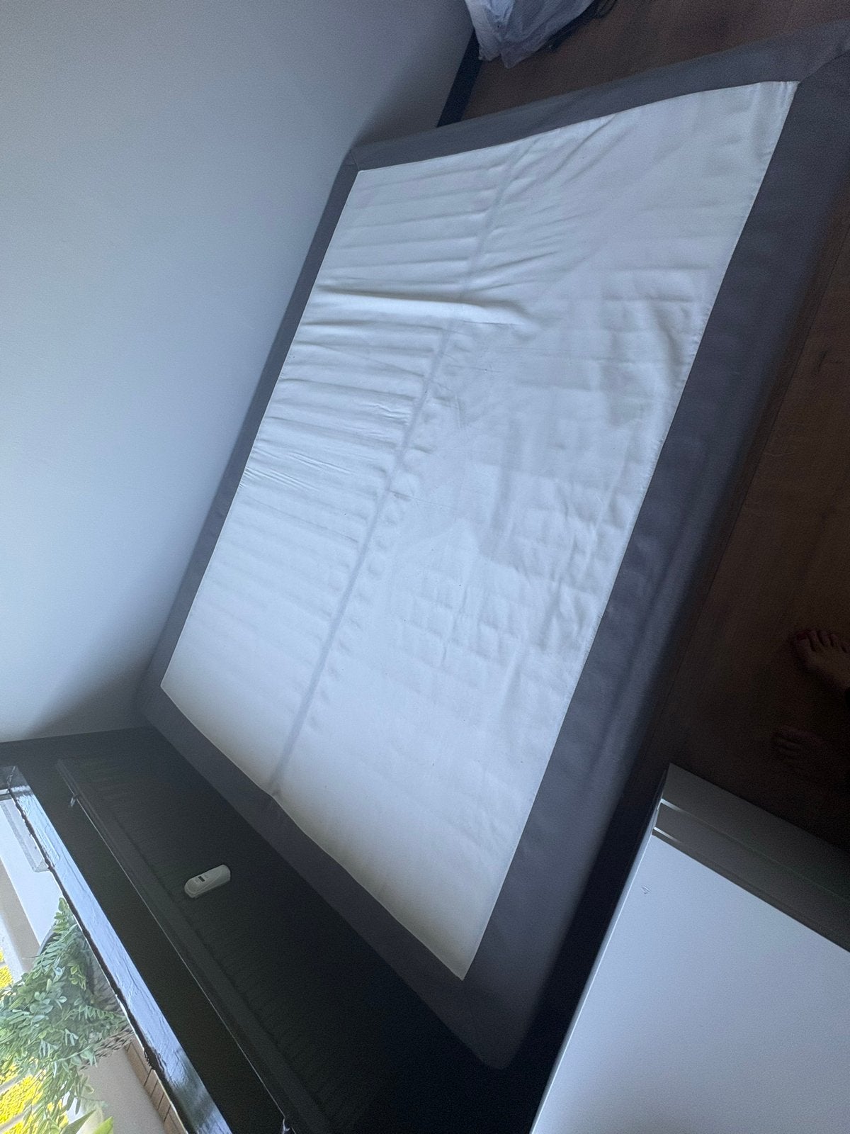 Goed onderhouden twijfelaar boxspring 140x200 cm, Ophalen, 140 cm, Zo goed als nieuw, Twijfelaar