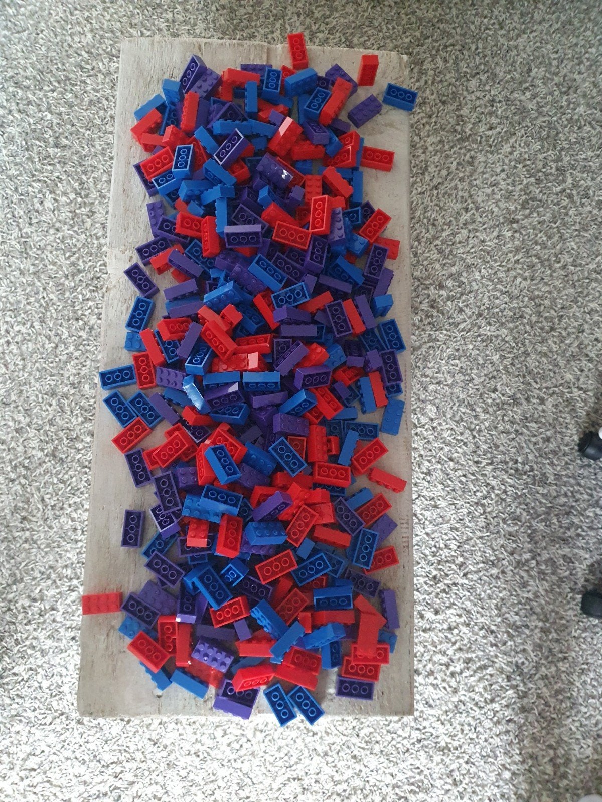 Grote partij losse Lego stenen (rood, blauw, paars), Ophalen of Verzenden, Gebruikt, Losse stenen, Lego