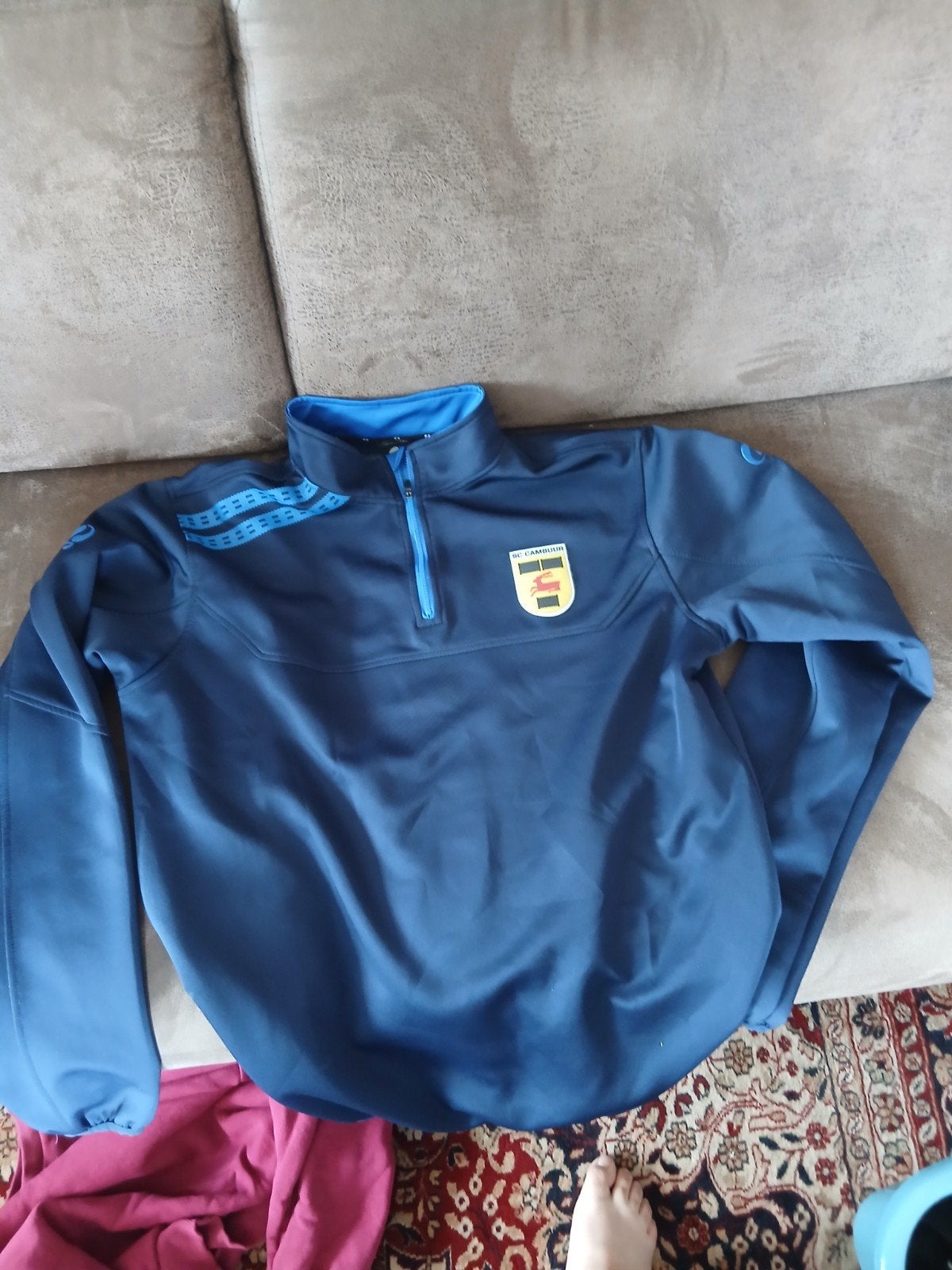 Trainingstrui van SC Cambuur Leeuwarden, Kleding | Heren, Truien en Vesten, Ophalen, Zo goed als nieuw, Overige maten, Blauw