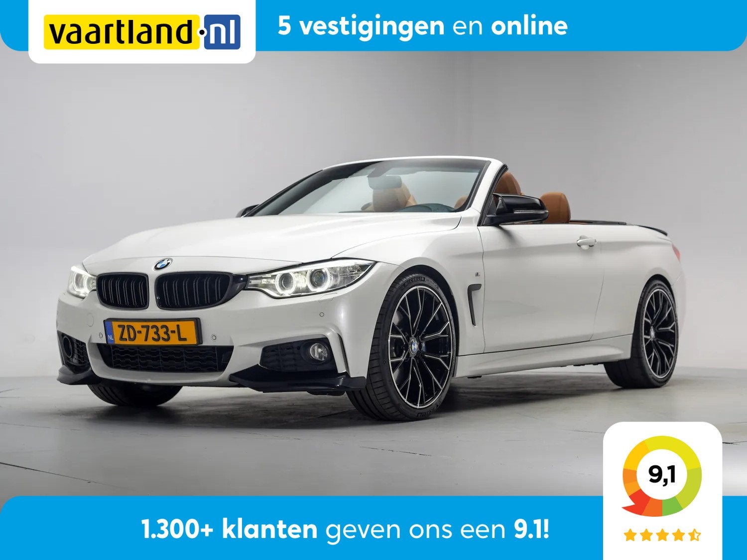 BMW 4 Serie Cabrio 435i M Performance Aut. [ Leder Navi Air, Auto's, Gebruikt, 4-Serie, Cabriolet, 4 stoelen