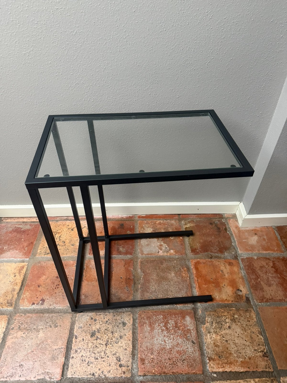 Bijzet /laptop tafeltje, Huis en Inrichting, Tafels | Sidetables, 50 tot 100 cm, Ophalen of Verzenden, Zo goed als nieuw, Glas