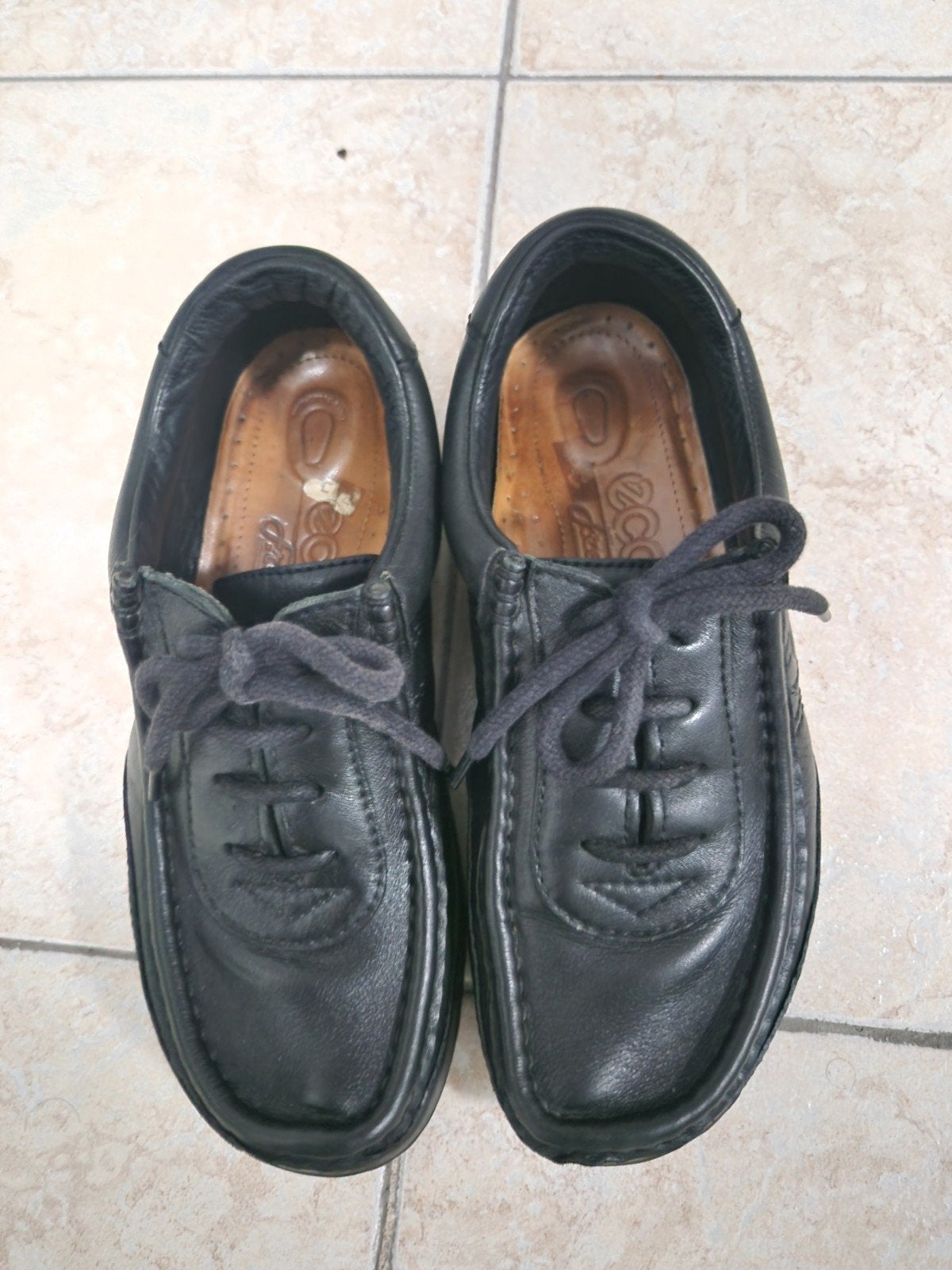 zwarte veterschoenen van ecco maat 38, Ecco, Ophalen of Verzenden, Gedragen, Instappers