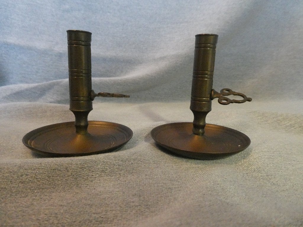 2 vintage Malm-messing kandelaar Zweedse sleutelhouders., Gebruikt, Ophalen of Verzenden, Bruin, Brons of Koper