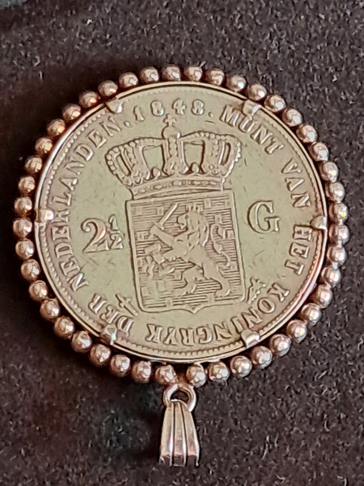 HANGER  2,5 GULDEN 1848, Ophalen of Verzenden, Zilver, Hanger