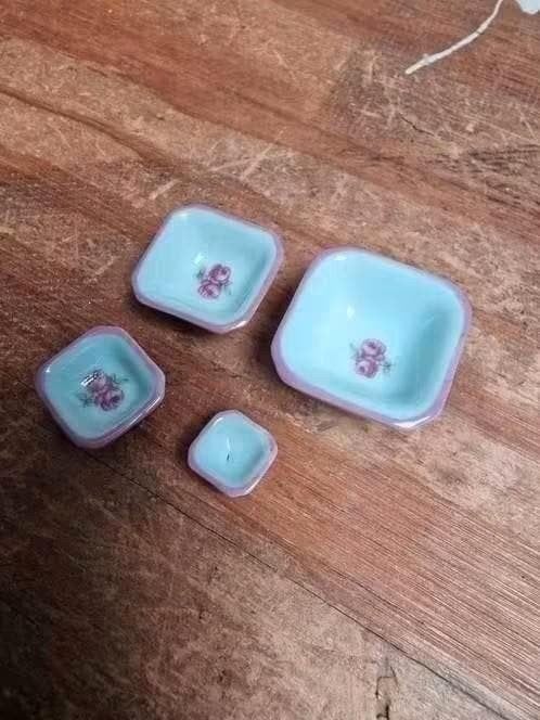 Reutter Miniatuur Schalen Set - Bloemenmotief, Ophalen of Verzenden, Zo goed als nieuw, Poppenhuis