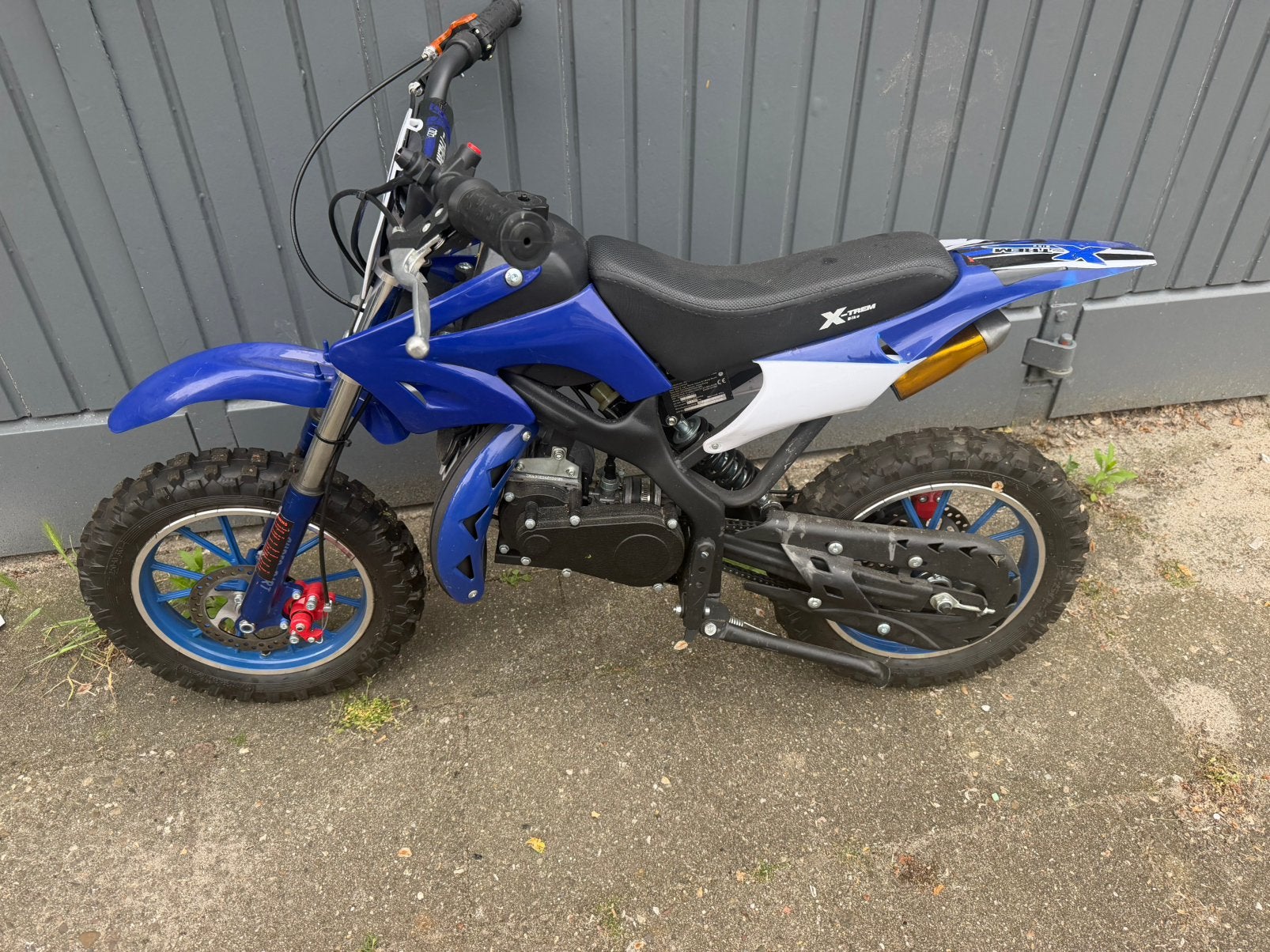 XTREM MOTOSPORT 50CC Blauw Nette staat, Xtrem, Zo goed als nieuw, Schijfrem, Dirtbike