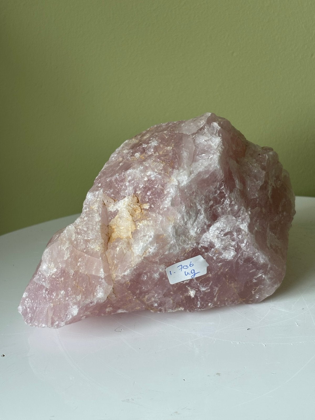 Grote ruwe Rozenkwarts Mineraal Edelsteen - 1.706 kg, Ophalen of Verzenden, Mineraal