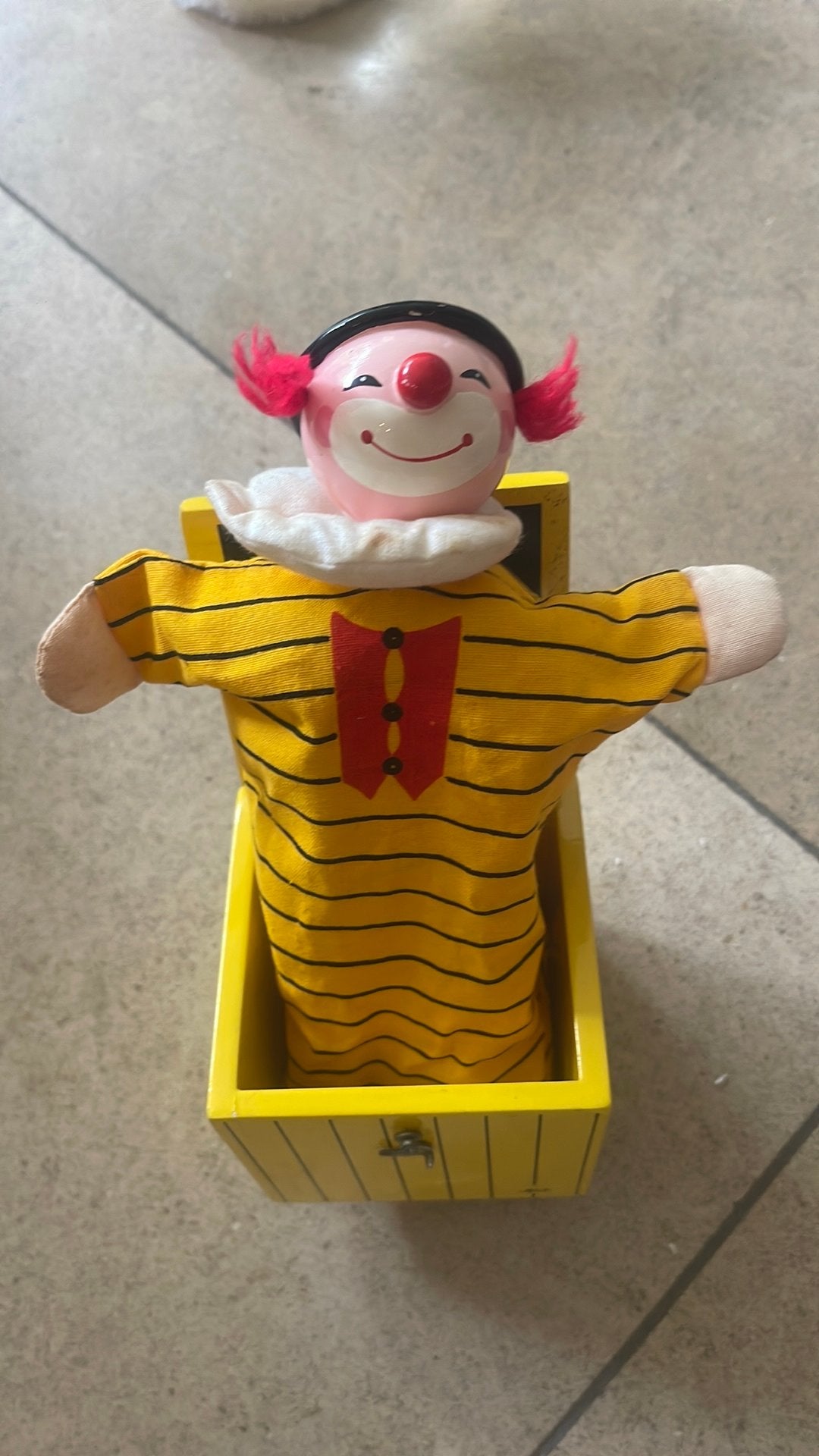 Vintage Houten Sevi Jack-in-Box/Clownsdoosje Italië, Ophalen of Verzenden