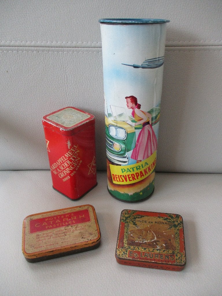 Blikken - verpakking - reclame - design - retro, Ophalen of Verzenden, Gebruikt
