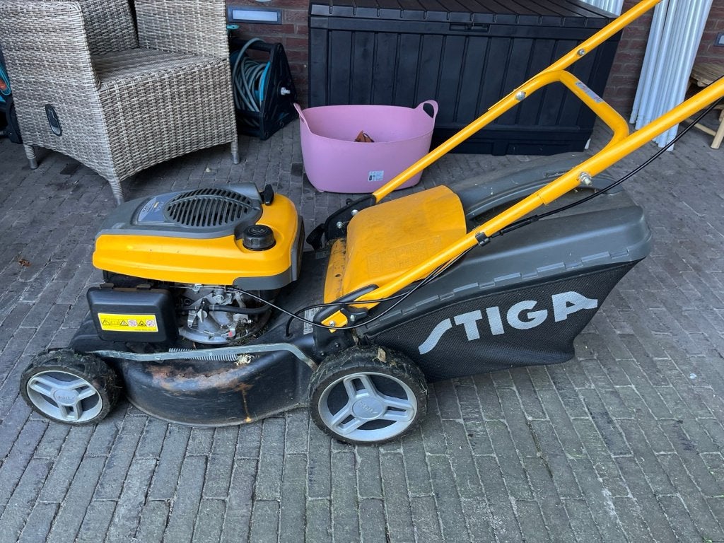 Stiga 48 SH motormaaier met Honda GVC 160 motor, Ophalen, Cirkelmaaier, Gebruikt, Mulchfunctie