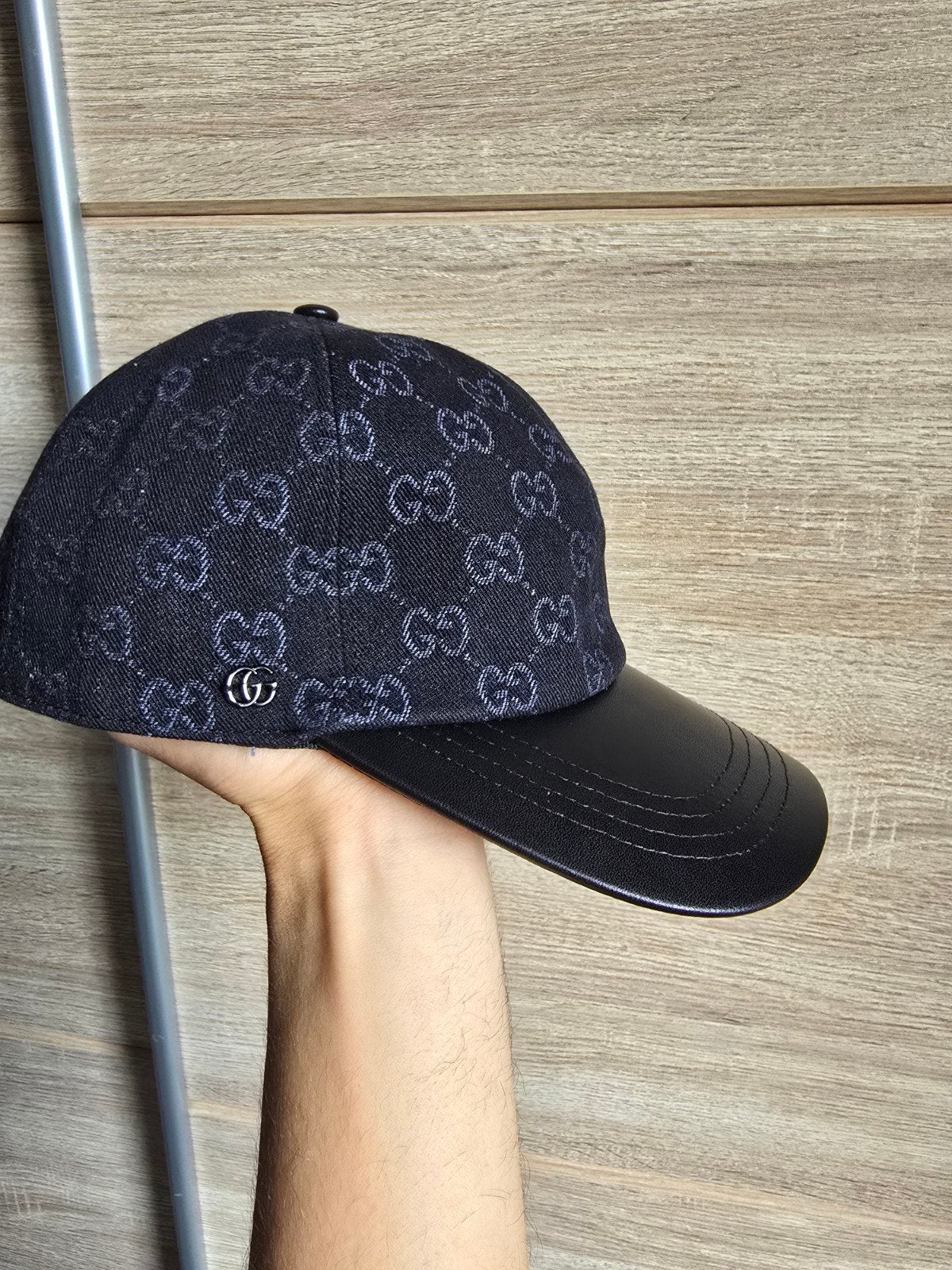 Gucci GG Canvas/Denim & Leder Baseballpet - Maat M, Kleding | Heren, Hoeden en Petten, Ophalen of Verzenden, Zo goed als nieuw