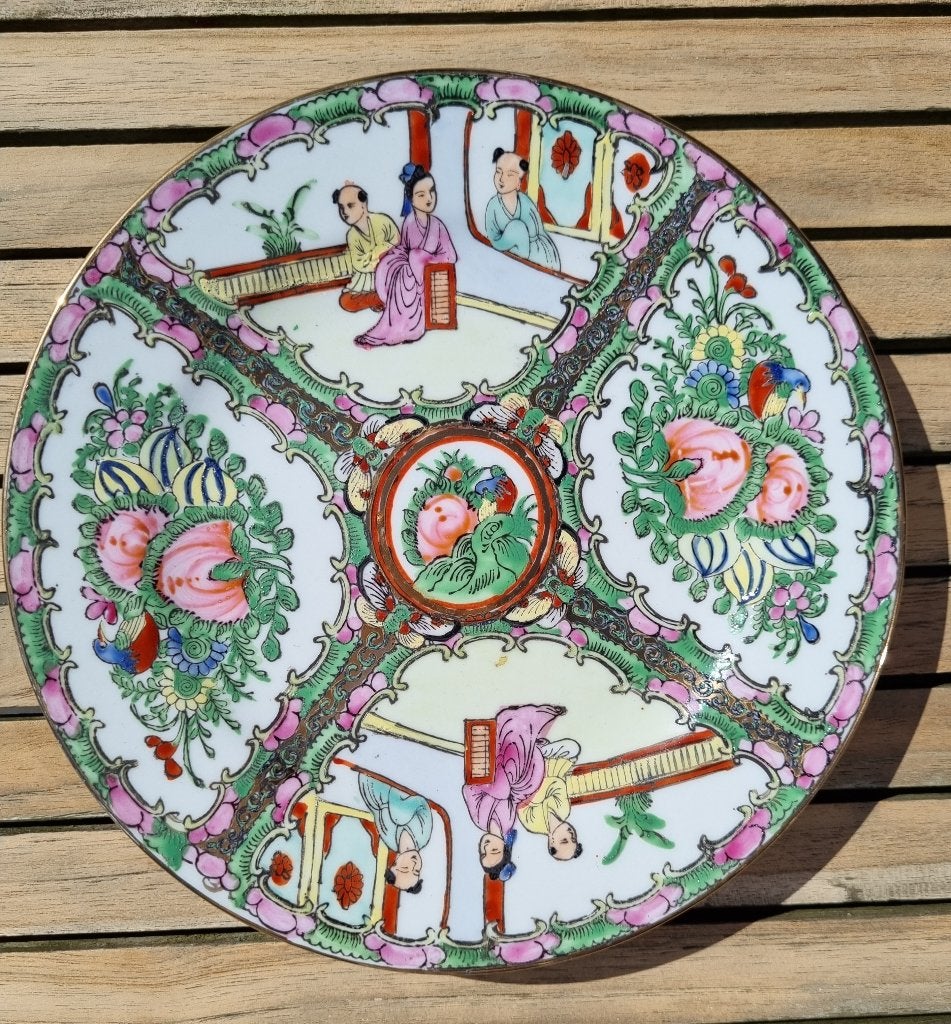 Kantonees Chinees Famille rose medaillon wandbord 20 cm, Ophalen of Verzenden