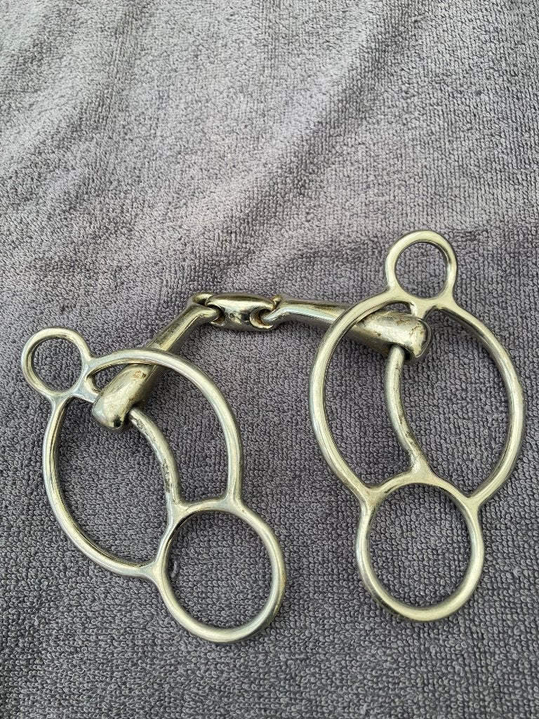 Dubbel gebroken easy control bit Stubben 13,5cm, Overige disciplines, Zilver, Ophalen of Verzenden, Zo goed als nieuw