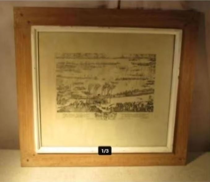 Mooie Ets 'Watergolven missen de kracht' - R De Coninck, Ophalen of Verzenden, Landschap, Ets, Gesigneerd