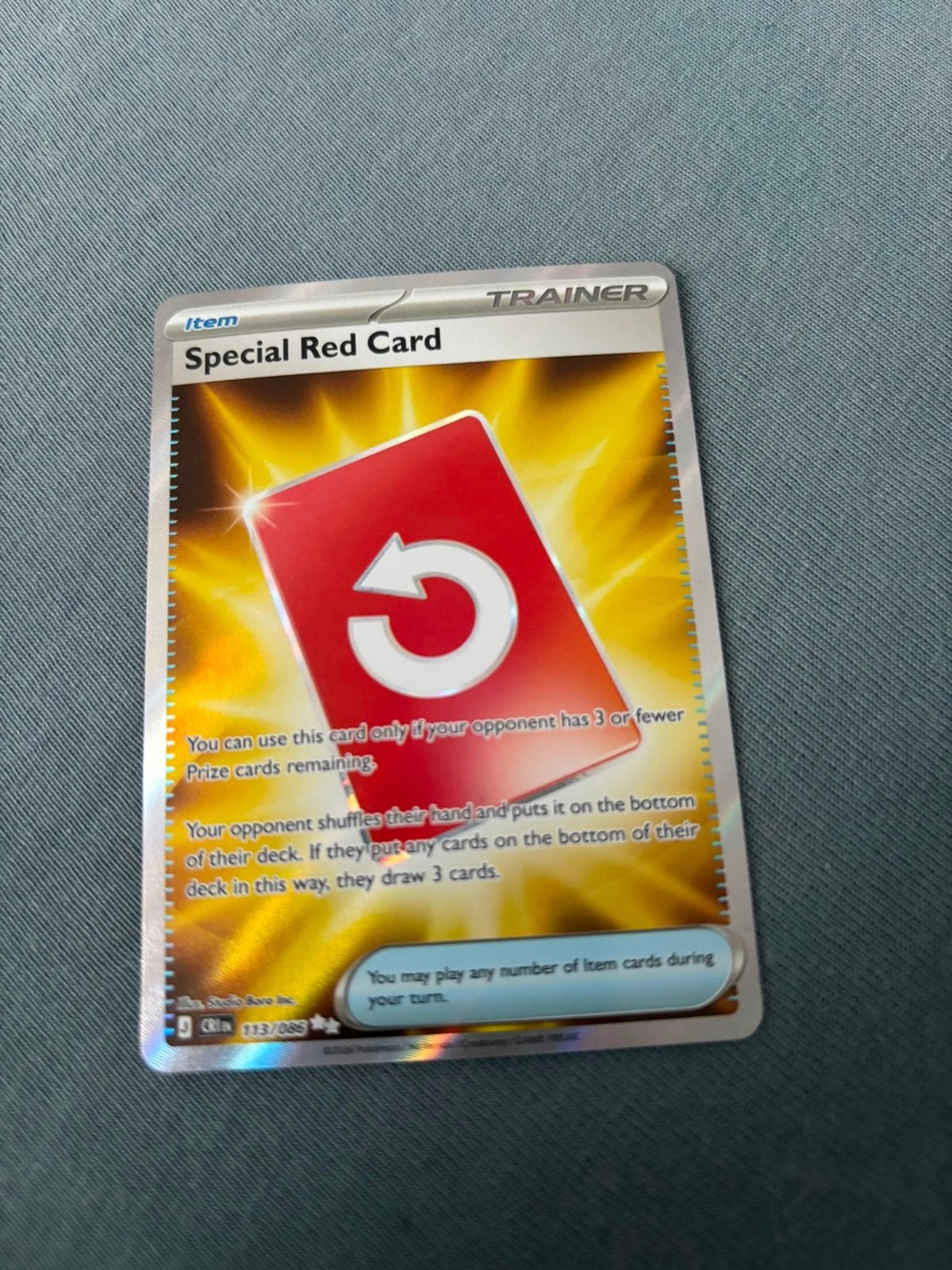Pokémon TCG Special Red Card Trainer Kaart, Ophalen of Verzenden, Nieuw, Losse kaart, Foil
