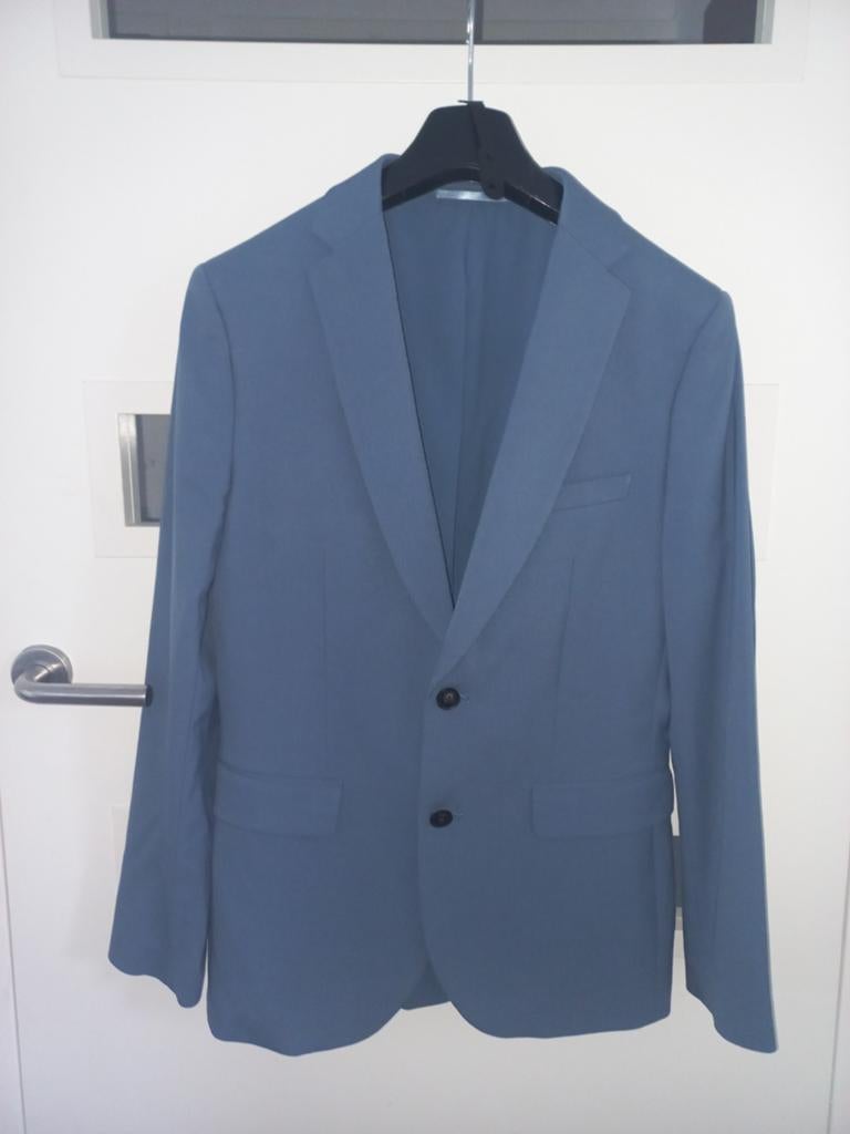 WE Fashion Slim Fit Pak - Blauw (Maat 46), Kleding | Heren, Kostuums en Colberts, Ophalen, Blauw, Zo goed als nieuw, WE Fashion