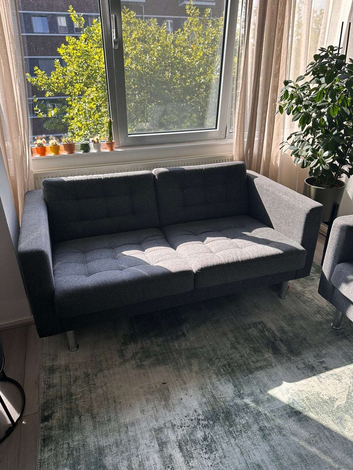 Landskrona 2 zitsbank grijs, Ophalen, 150 tot 200 cm, Tweepersoons, 75 tot 100 cm