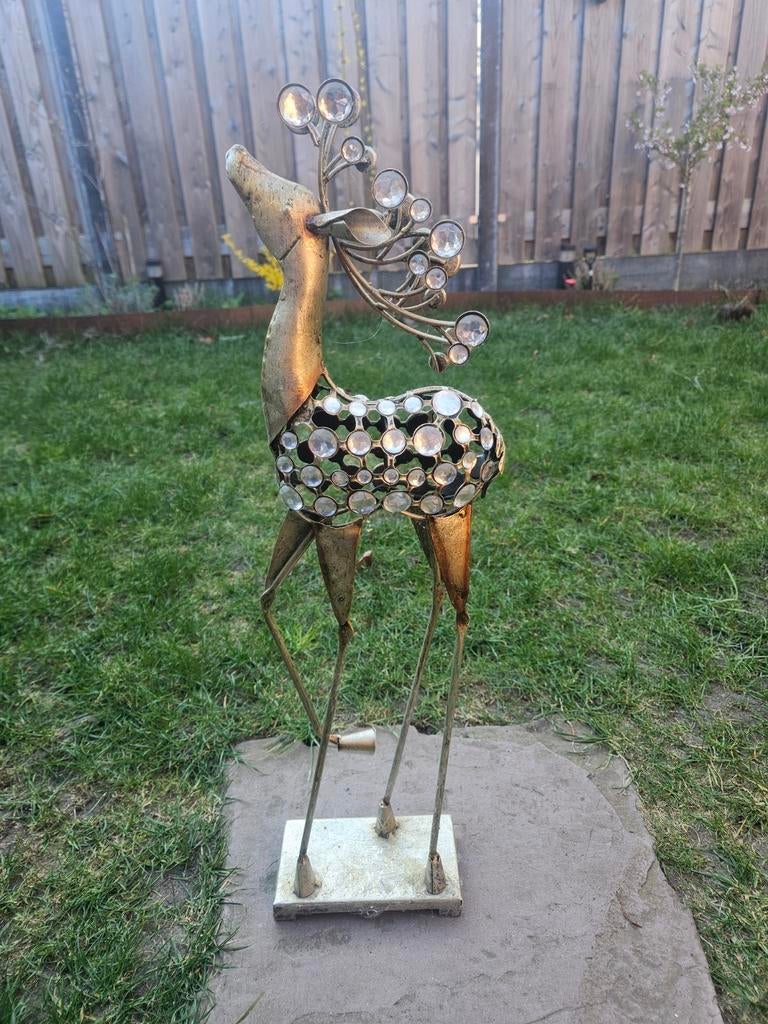 Decoratief hert, bronskleurig, 66 cm hoog, Ophalen