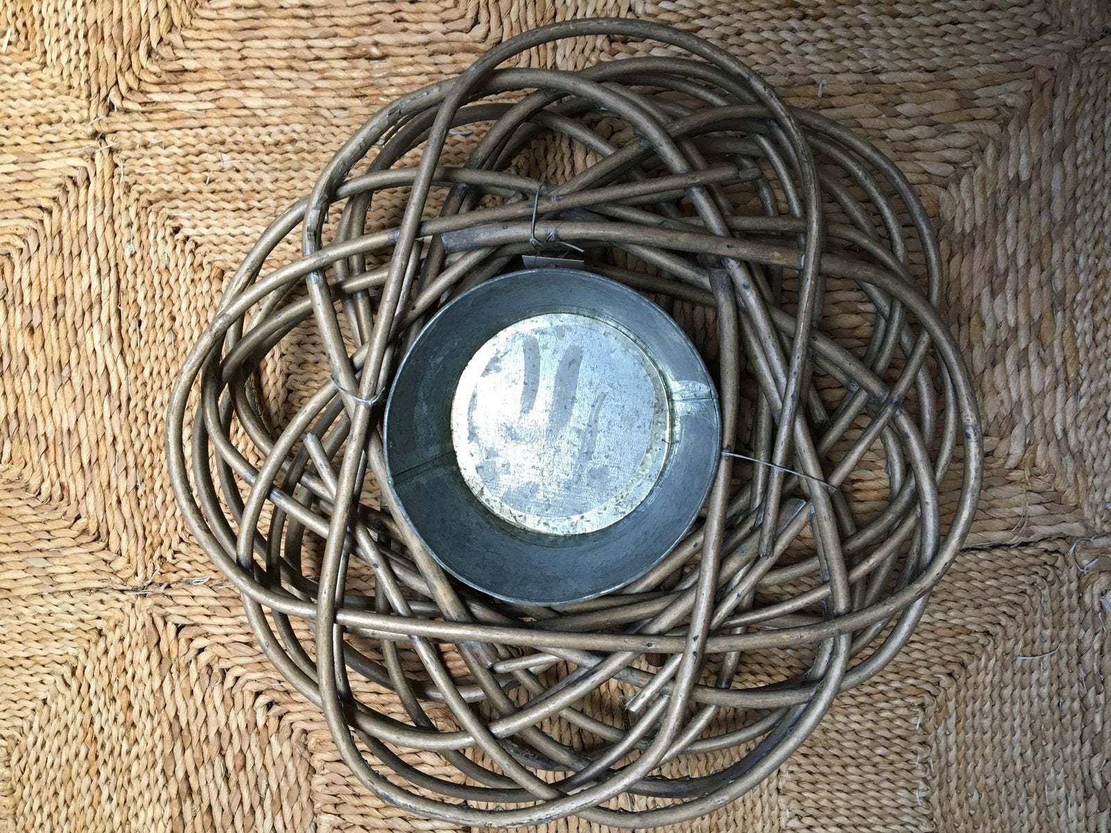Grote krans met zinken bakje, 1x klein kransje, wit dienblad, Ophalen of Verzenden, Nieuw, Knutselmateriaal