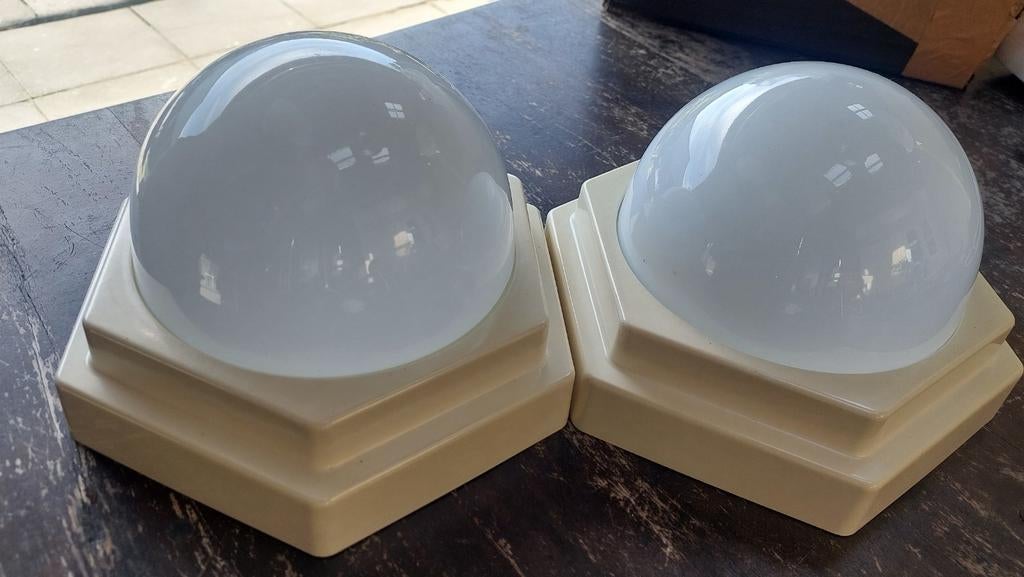 2 vintage herda plafonnière,s mushroom lamp, Ophalen of Verzenden, Glas of Kopje