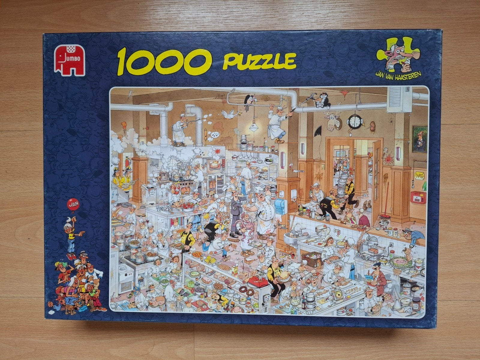 Puzzel JvH 1000 stukjes de keuken (Jan van Haasteren), Ophalen of Verzenden, 500 t/m 1500 stukjes, Gebruikt, Legpuzzel