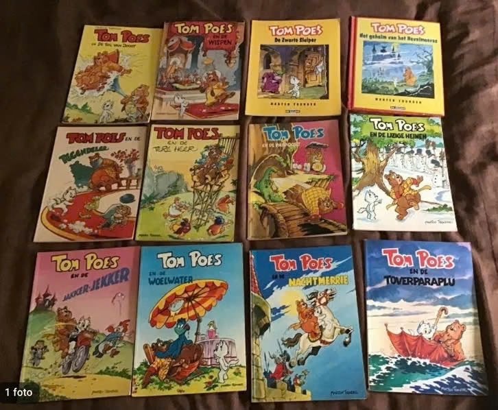 12 delen Tom Poes door Marten Toonder, Meerdere stripboeken, Ophalen of Verzenden, Gelezen