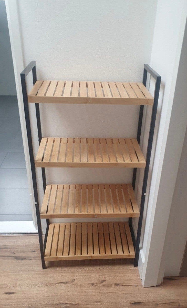 Houten rek met 4 planken - 97x50x27cm, Ophalen, Zo goed als nieuw