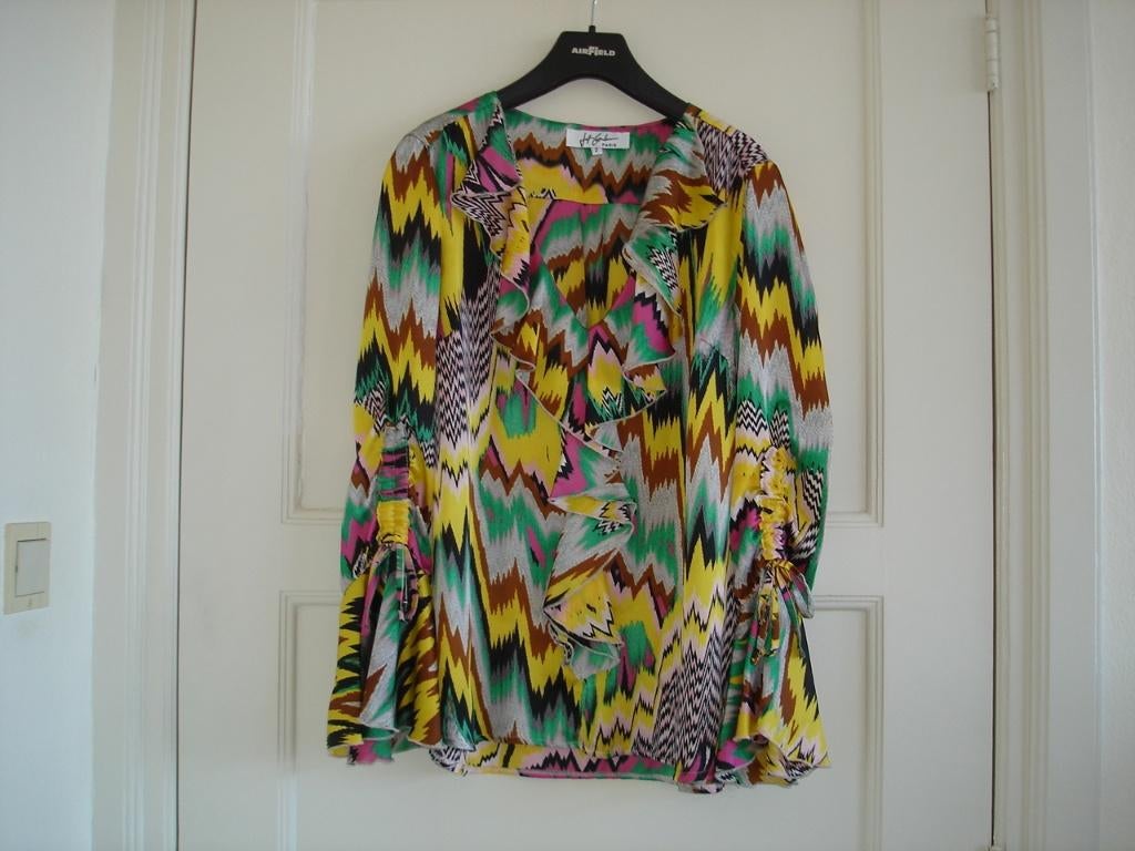 Jeff Galliano blouse maat 2 valt als M veelkleurig France, Ophalen, Nieuw, Maat 38/40 (M), Overige kleuren