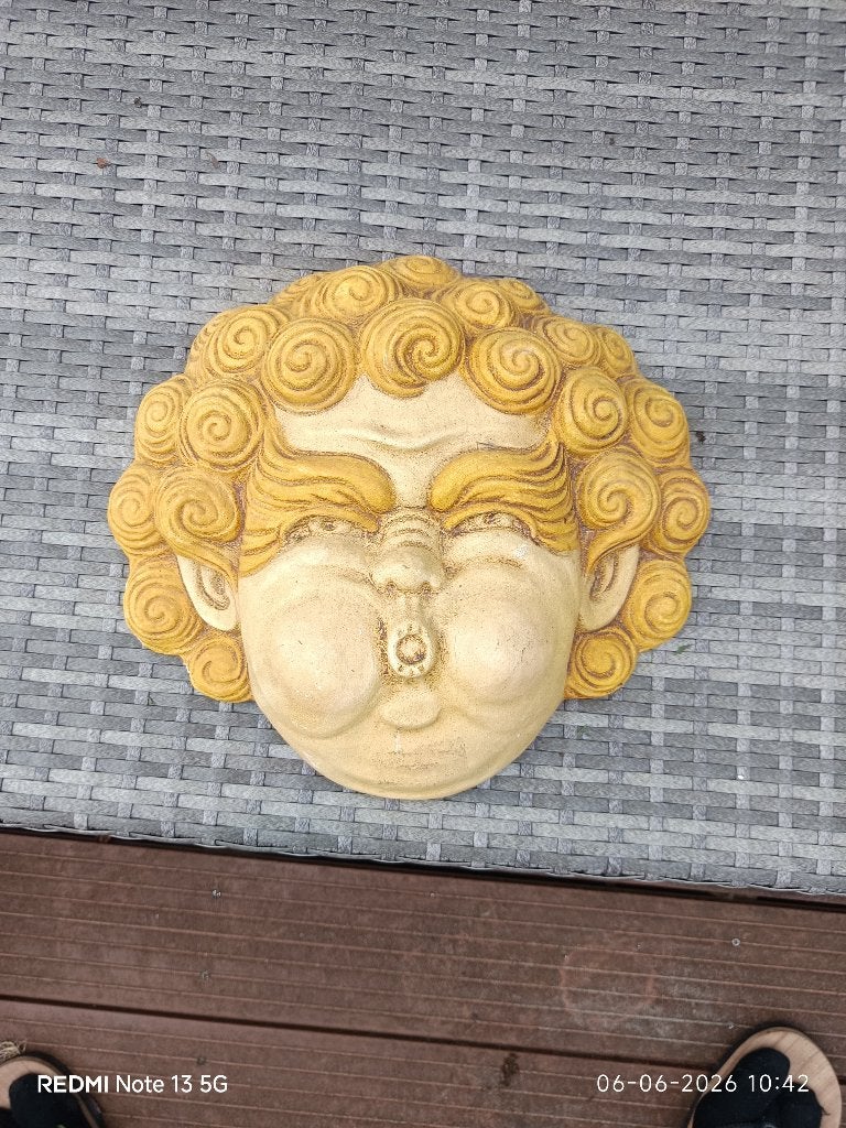 terracotta muurornament  Eolo, Ophalen of Verzenden, Zo goed als nieuw, Decoratieobject