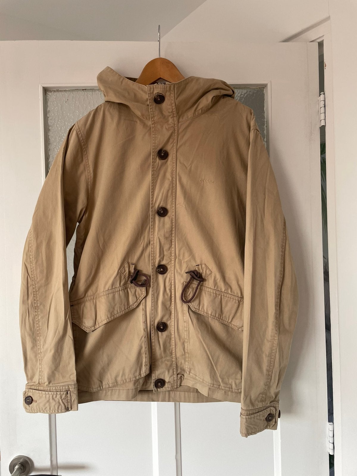 Heren jas beige katoen, merk Elvine, maat L, Kleding | Heren, Jassen | Zomer, Ophalen of Verzenden, Zo goed als nieuw, Maat 52/54 (L)