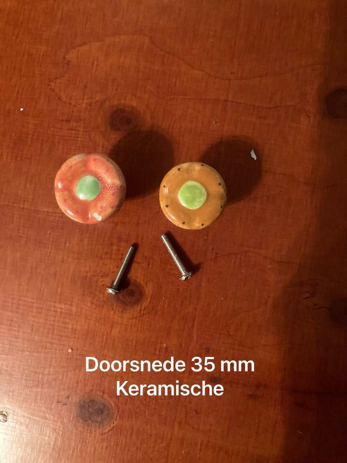 Keramische kastknoppen - 35 mm doorsnede, Ophalen of Verzenden, Gebruikt