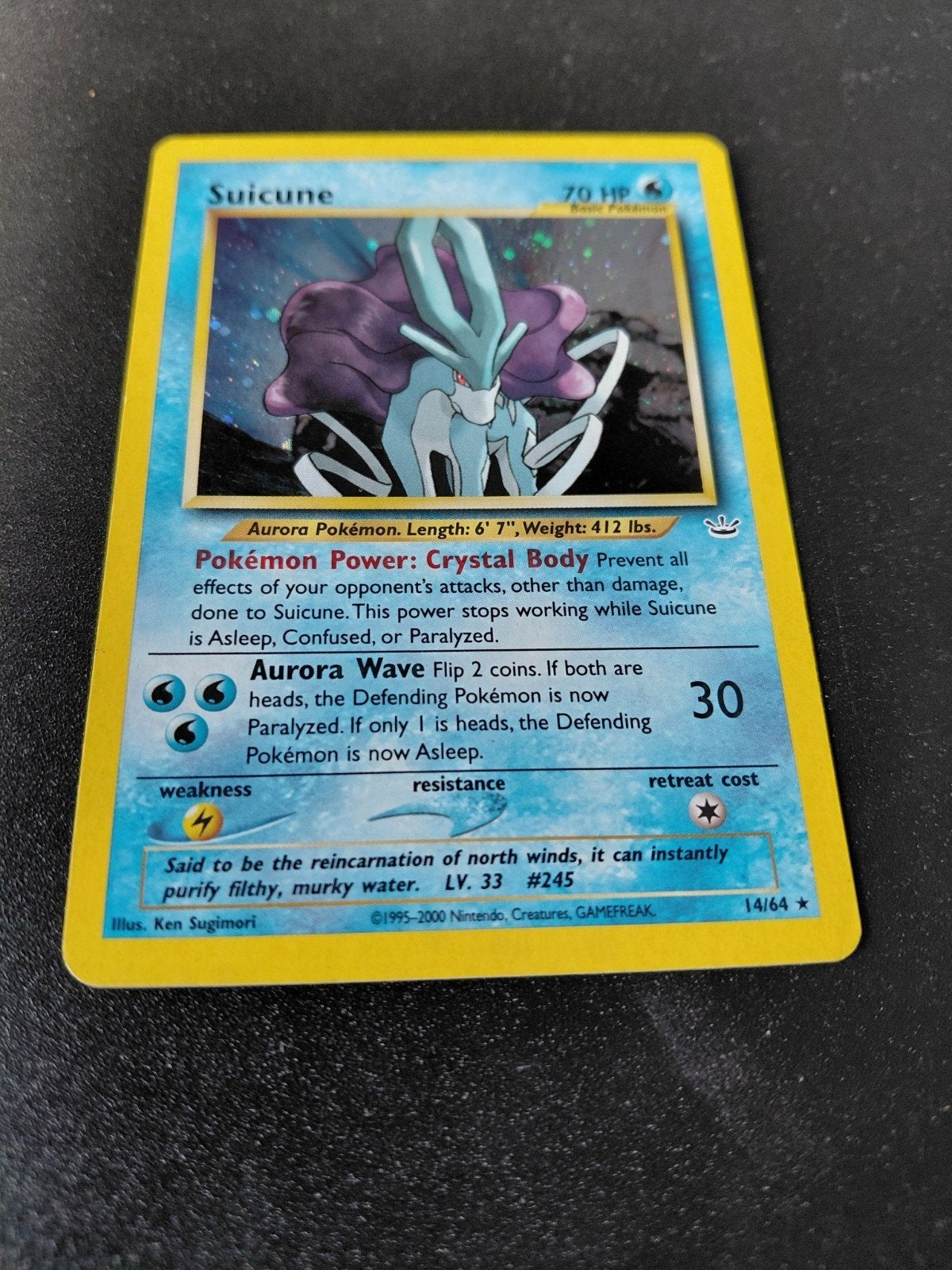 Suicune Neo Revelation 14/64 Pokémon Kaart, Ophalen of Verzenden, Gebruikt, Losse kaart, Foil